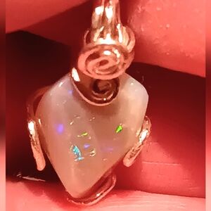 Australian Opal Mintabie Pendant Sterling Silver New Freeform